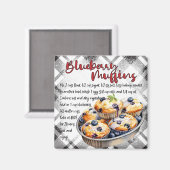 Blueberry Muffins Recipe Magneet (Voorkant / Achterkant)