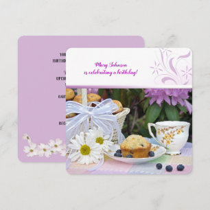 Blueberry muffins verjaardag brunch kaart