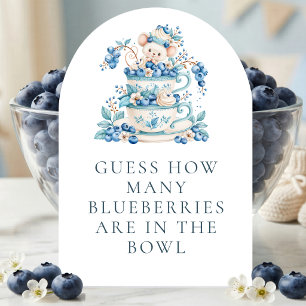 Blueberry Muis Hoeveel Baby Shower Spelkaart Kaart