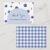 Blueberry One Birthday Boy Bedankt Baby shower Notitiekaartje (Voorkant / Achterkant)