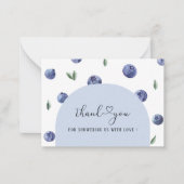 Blueberry One Birthday Boy Bedankt Baby shower Notitiekaartje (Voorkant)