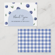 Blueberry One Birthday Boy Bedankt Baby shower