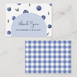 Blueberry One Birthday Boy Bedankt Baby shower Notitiekaartje
