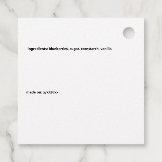 Blueberry Pals Grappige Cartoon Jam Pie en meer Bedankjes Labels (Achterkant)