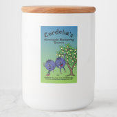Blueberry Pals Grappige Cartoon Jam Scones en meer Voedselcontainer Etiket (Voorkant)