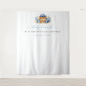 Blueberry Pancake Baby Brunch Baby shower Achtergr Wandkleed (Voorkant)