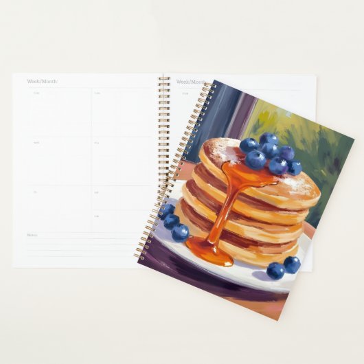 Blueberry Pancakes | Oil Painting Fruit Planner (Display)