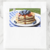 Blueberry Pancakes Rechthoekige Sticker (Tas)