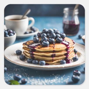 Blueberry Pancakes Vierkante Sticker