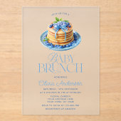Blueberry Pannenkoek Baby Brunch Baby shower Acryl Uitnodigingen (Voorkant)