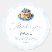 Blueberry Pannenkoek Baby Brunch Baby shower Bedan Ronde Sticker (Voorkant)
