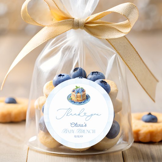 Blueberry Pannenkoek Baby Brunch Baby shower Bedan Ronde Sticker