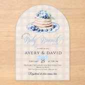 Blueberry Pannenkoek Baby Brunch Baby shower Boy Acryl Uitnodigingen (Voorkant)