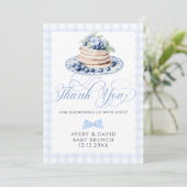 Blueberry Pannenkoek Baby Brunch Baby shower Boy Bedankkaart (Staand voorkant)