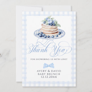 Blueberry Pannenkoek Baby Brunch Baby shower Boy Bedankkaart