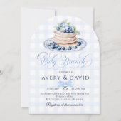 Blueberry Pannenkoek Baby Brunch Baby shower Boy Kaart (Voorkant)
