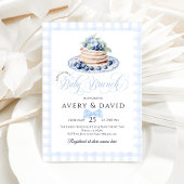 Blueberry Pannenkoek Baby Brunch Baby shower Boy Kaart