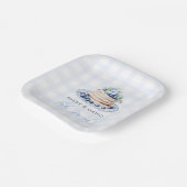 Blueberry Pannenkoek Baby Brunch Baby shower Boy Papieren Bordje (Gebogen)