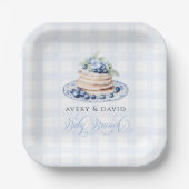 Blueberry Pannenkoek Baby Brunch Baby shower Boy Papieren Bordje (Voorkant)