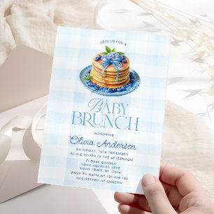 Blueberry Pannenkoek Baby Brunch Baby shower Kaart
