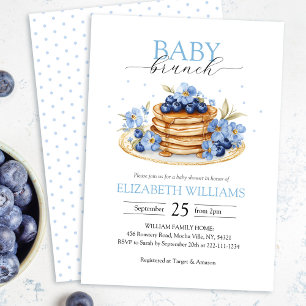 Blueberry Pannenkoek Baby Brunch Baby shower Kaart