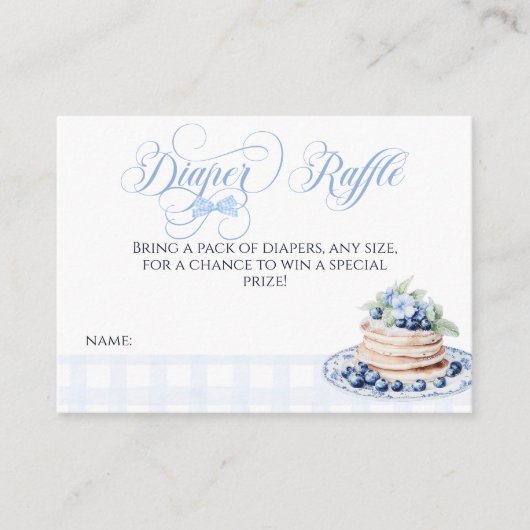 Blueberry Pannenkoek Baby Brunch Baby shower Luier Informatiekaartje (Voorkant)