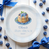 Blueberry Pannenkoek Baby Brunch Baby shower Papieren Bordje