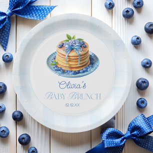 Blueberry Pannenkoek Baby Brunch Baby shower Papieren Bordje