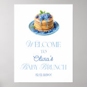 Blueberry Pannenkoek Baby Brunch Baby shower Welko Poster (Voorkant)
