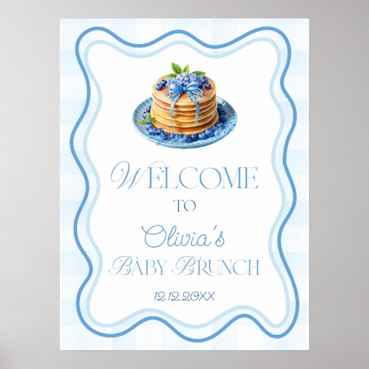 Blueberry Pannenkoek Baby Brunch Baby shower Welko Poster (Voorkant)