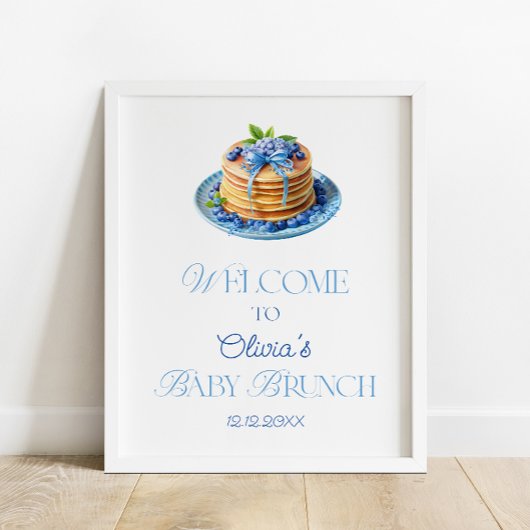 Blueberry Pannenkoek Baby Brunch Baby shower Welko Poster