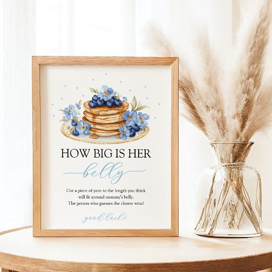 Blueberry Pannenkoek Baby Brunch Belly Sign Poster