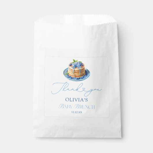 Blueberry Pannenkoek Baby Brunch Douche Dank u Bedankzakje (Voorkant)