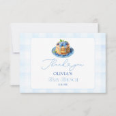 Blueberry Pannenkoek Baby Brunch Douche Dank u Kaart (Voorkant)