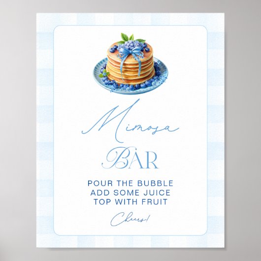 Blueberry Pannenkoek Baby Brunch Mom-osa Bar Poster (Voorkant)