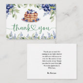 Blueberry Pannenkoek Baby shower Flat Bedankt Card Informatiekaartje (Voorkant / Achterkant)