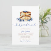 Blueberry Pannenkoek Baby shower Uitnodigen Kaart (Staand voorkant)