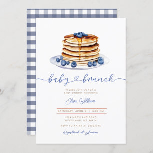 Blueberry Pannenkoek Baby shower Uitnodigen Kaart