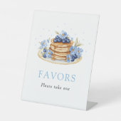 Blueberry Pannenkoek Brunch Favors Sign Reclamebord Met Voetstuk (Voorkant)