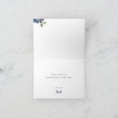 Blueberry Pannenkoeken Baby shower Bedankt Card (Binnen)