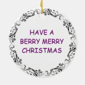 Blueberry pannenkoeken en gebakken ei pun kerst keramisch ornament (Achterkant)