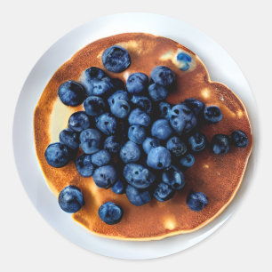 Blueberry pannenkoeken eten ronde sticker