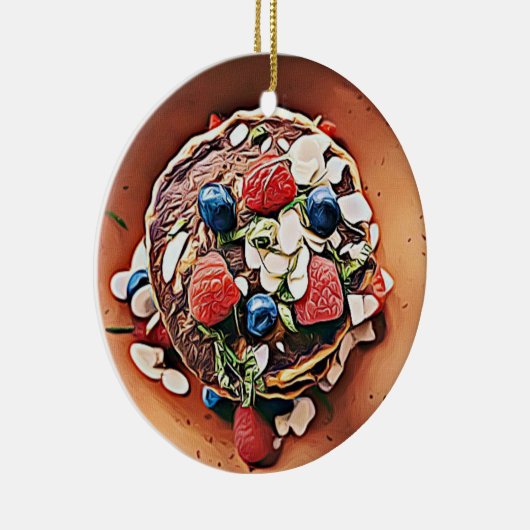 Blueberry Pannenkoeken Funny Gag Food Kerstmis Keramisch Ornament (Rechts)