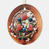 Blueberry Pannenkoeken Funny Gag Food Kerstmis Keramisch Ornament (Links)