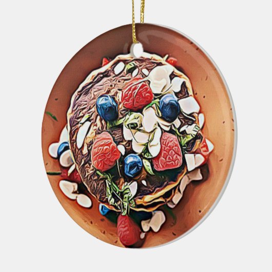 Blueberry Pannenkoeken Funny Gag Food Kerstmis Keramisch Ornament (Links)