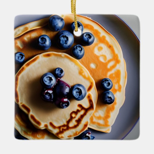 Blueberry Pannenkoeken met siroop Pun Kerstmis Keramisch Ornament (Voorkant)