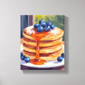 Blueberry-pannenkoeken | olieverfschilderij canvas afdruk (Voorkant)