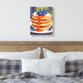 Blueberry-pannenkoeken | olieverfschilderij canvas afdruk (Insitu (Slaapkamer))