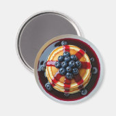 Blueberry pannenkoeken realistisch eten magneet (Voorkant / Achterkant)
