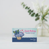 Blueberry Passion Cupcake Visitekaartjes (Staand voorkant)